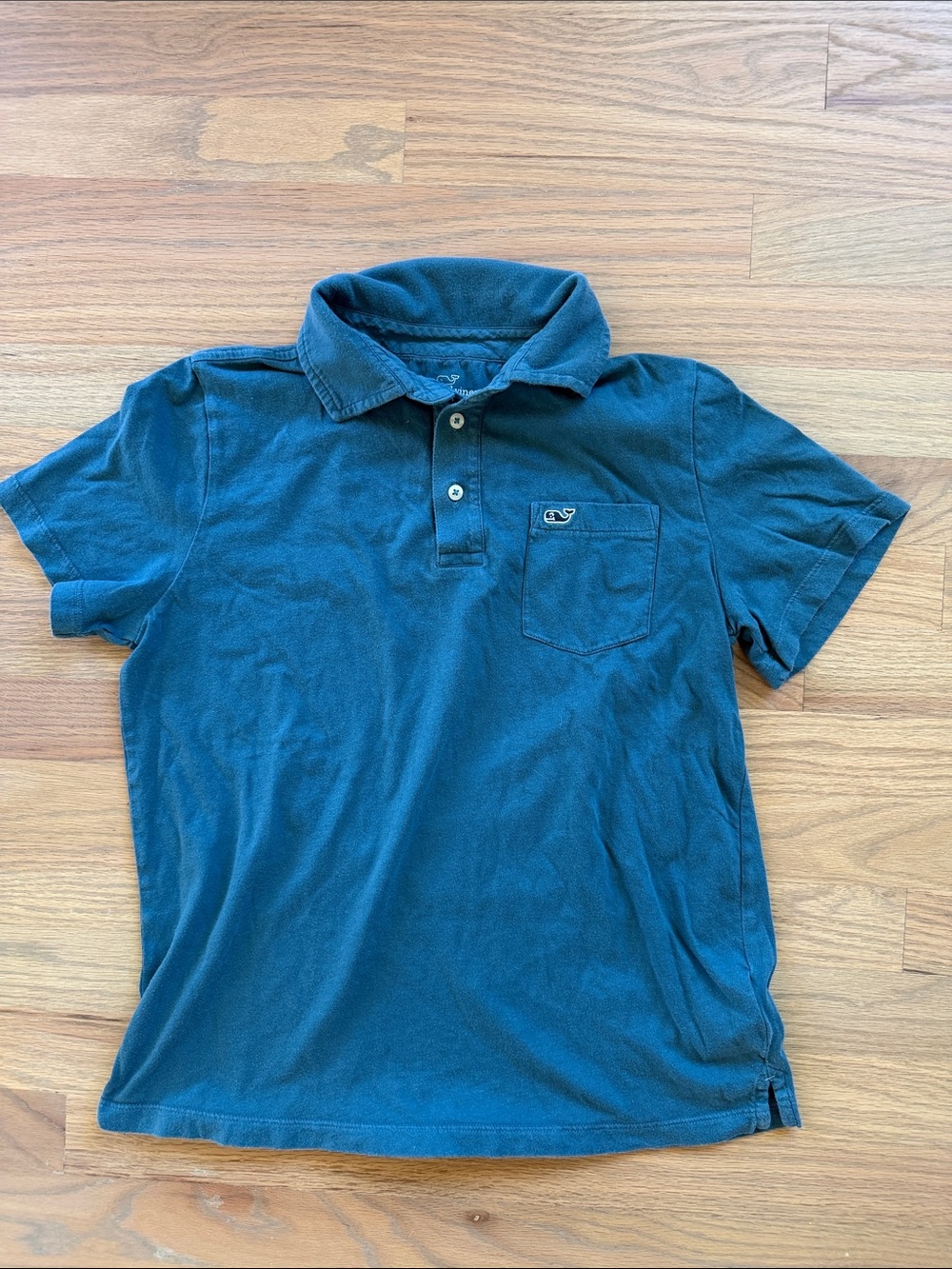 Vineyard Vines Boys Performance Polo Shirt Blue Whale Logo Size L 16